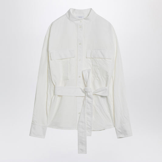 Ferragamo White belted shirt in cotton blend