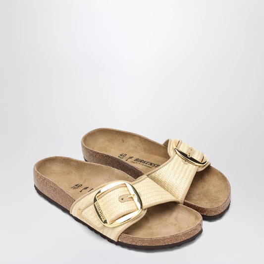Birkenstock Madrid Big Buckle raffia slipper