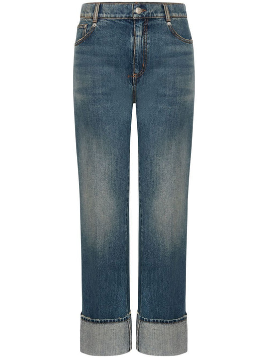 Alexander McQueen turn-up Hem straight-leg Jeans