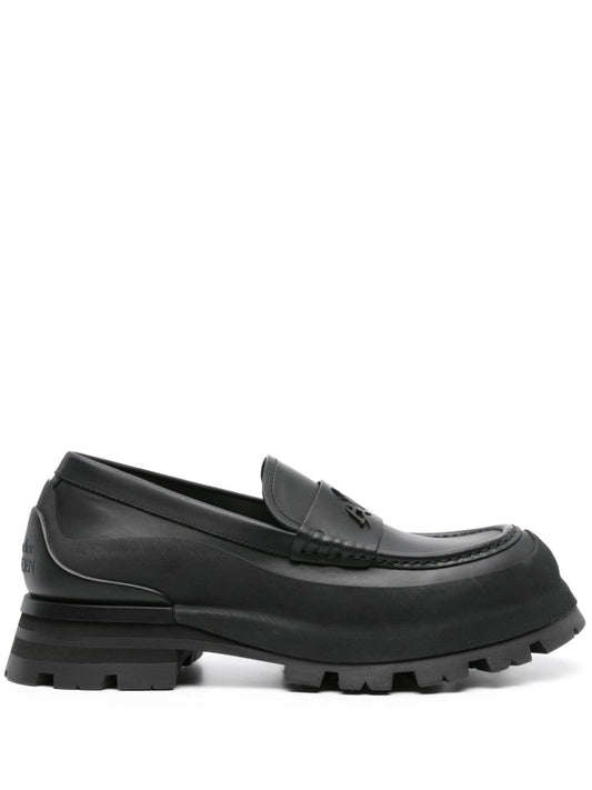 Alexander McQueen Seal-logo Leather Loafers