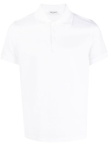 Saint Laurent Monogram Cotton Piqué Polo Shirt