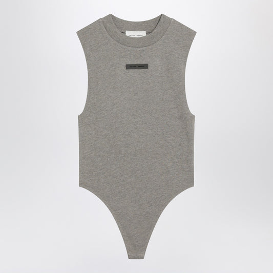 Fear of God Essentials Sleeveless grey cotton-blend bodysuit