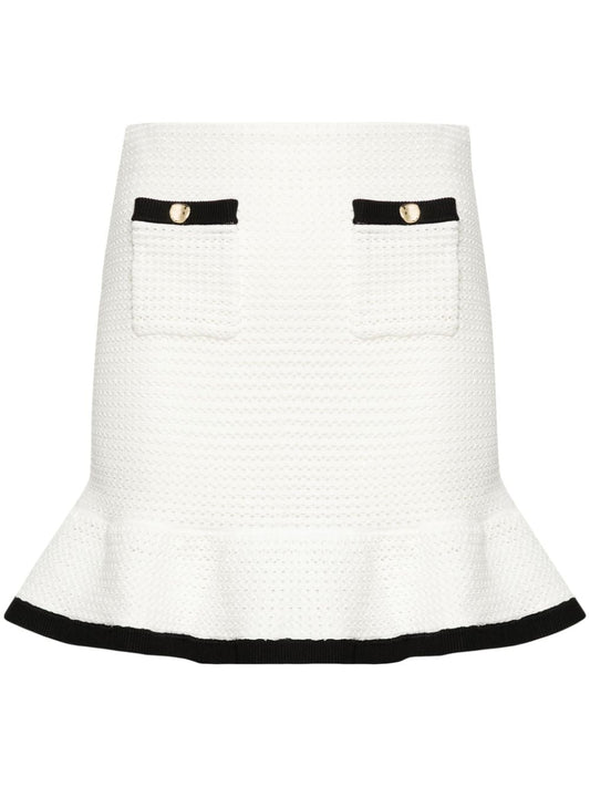 Self-Portrait Sequinned crochet miniskirt