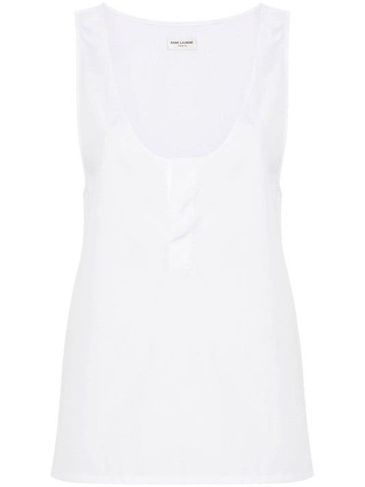Saint Laurent semi-sheer Henley Tank Top
