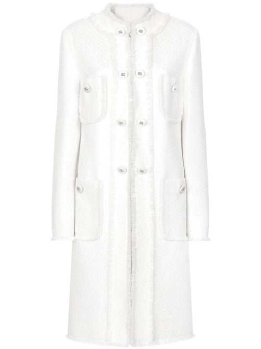 Dolce & Gabbana Single-breasted raschel tweed coat