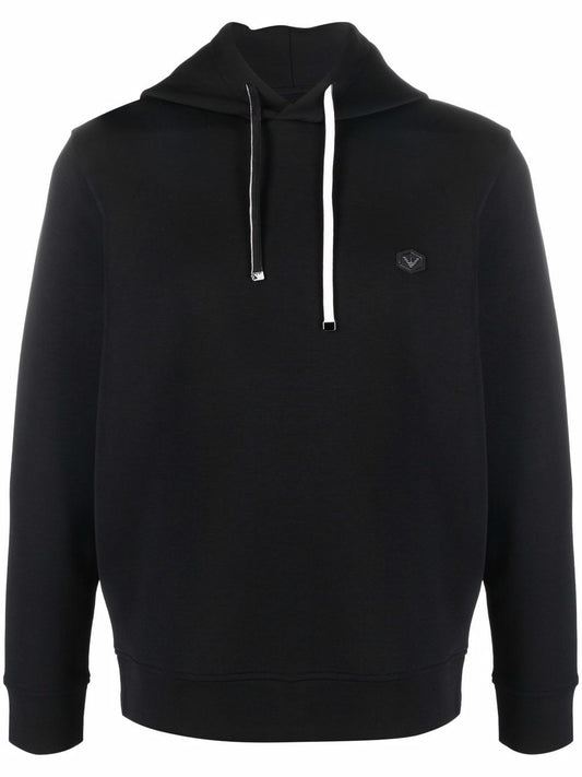 Emporio Armani Hooded sweatshirt with micro logo patch