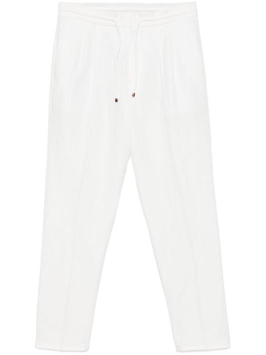 Brunello Cucinelli linen blend drawstring trousers