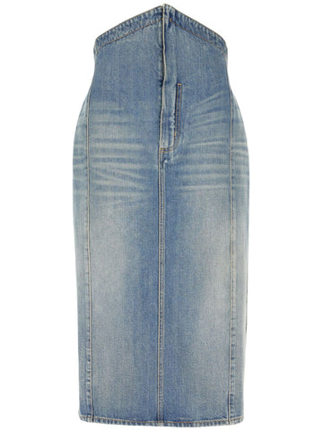 Alexander McQueen Denim midi skirt
