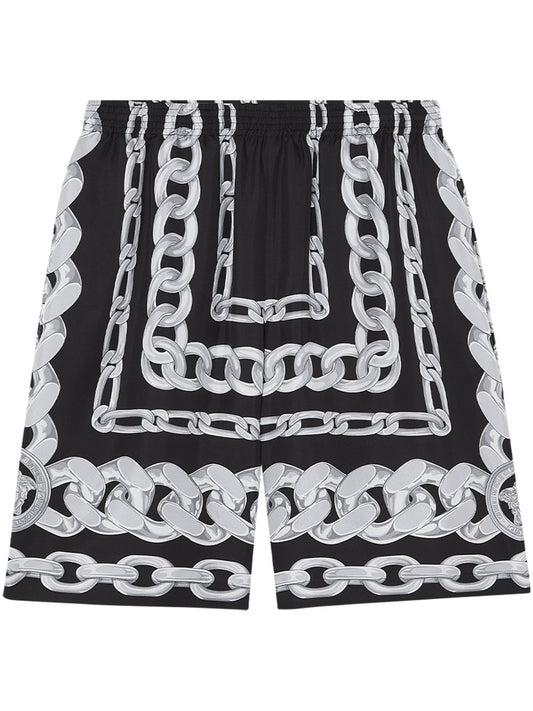 Versace Medusa Chains Silk Shorts