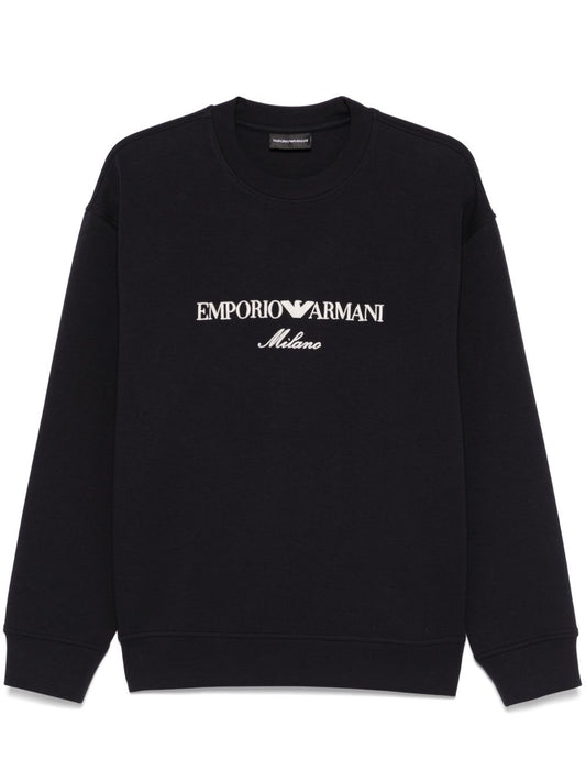 Emporio Armani ASV Double-jersey sweatshirt with logo embroidery