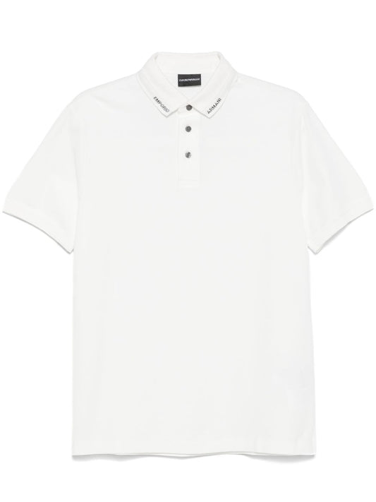 Emporio Armani Jersey polo with logo collar
