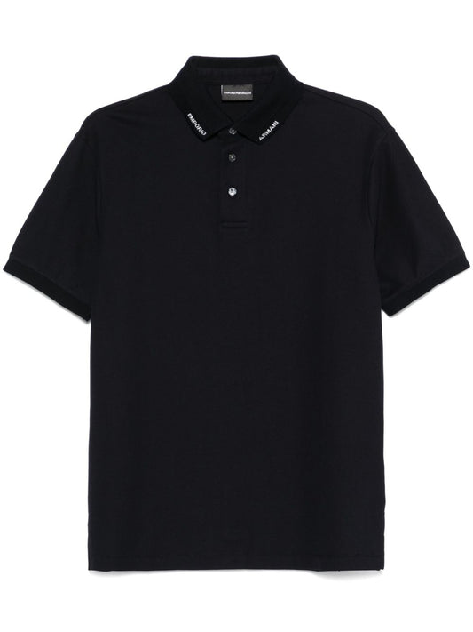 Emporio Armani Jersey polo with logo collar