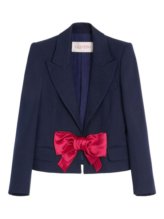 Valentino Bow-detail single-breasted blazer