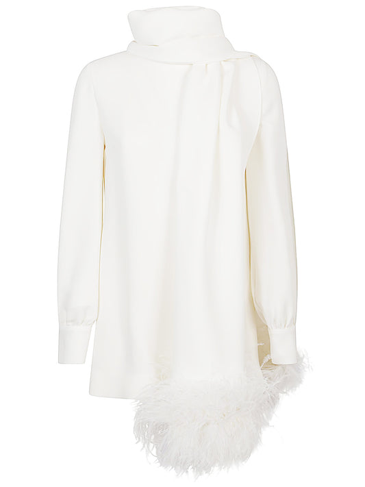 Valentino Silk top with feathers