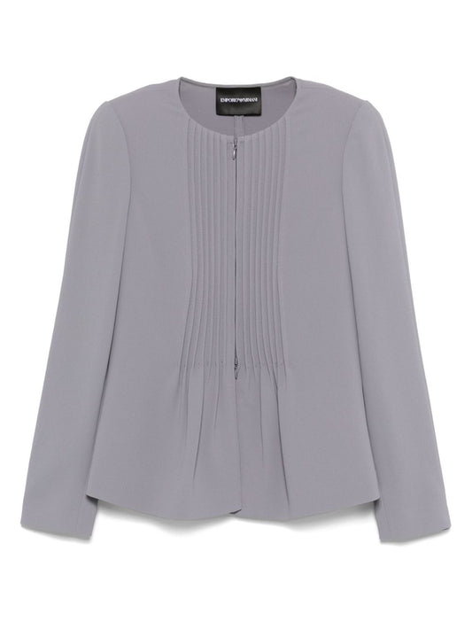 Emporio Armani Jacket in fluid woven fabric with pleats