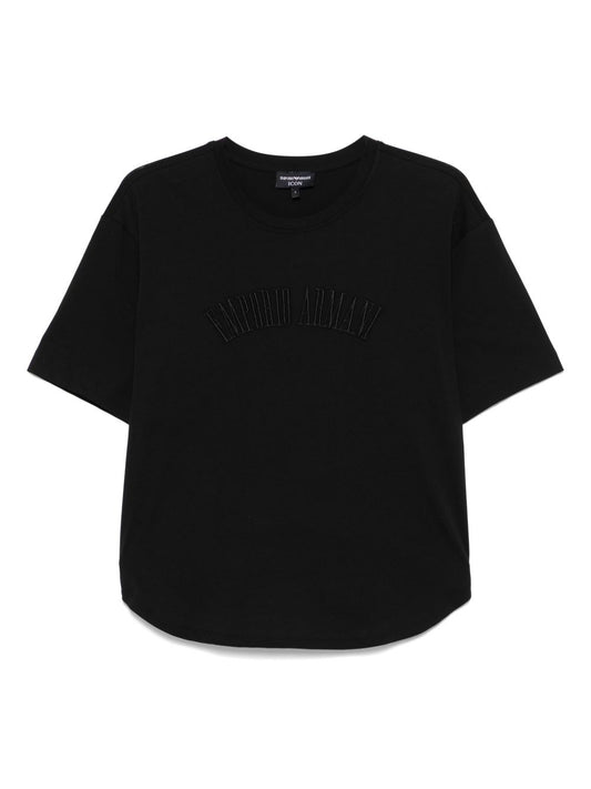 Emporio Armani logo embroidered T-shirt
