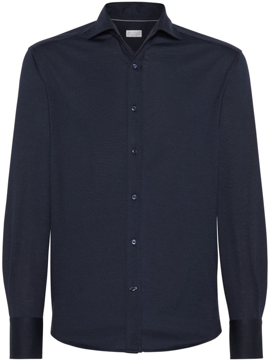 Brunello Cucinelli Spread-collar cotton shirt