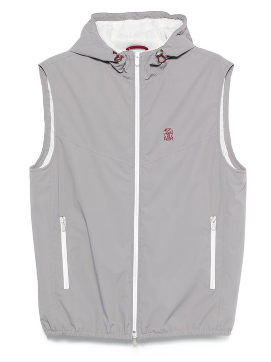 Brunello Cucinelli Hooded zip-front vest