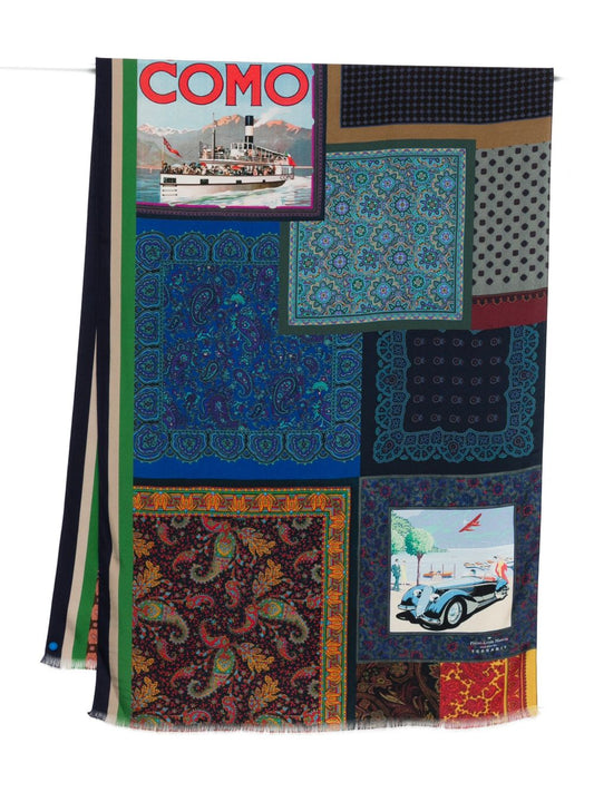 Pierre Louis Mascia Lago di Como silk printed scarf