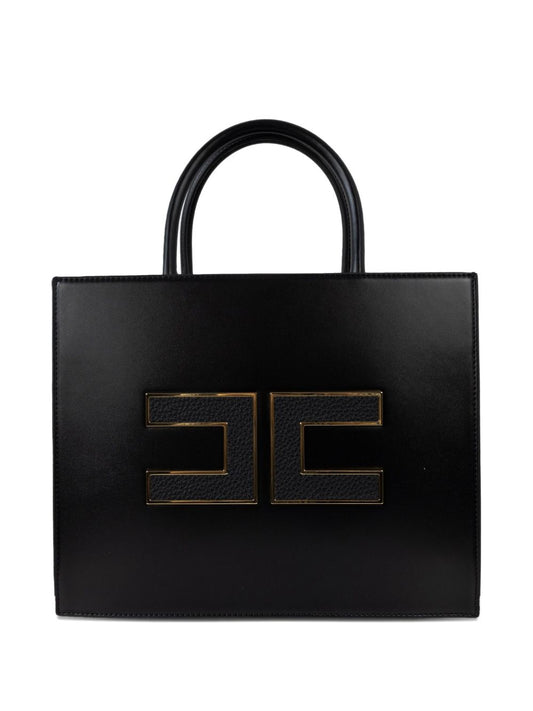 Elisabetta Franchi Logo-plaque leather tote bag