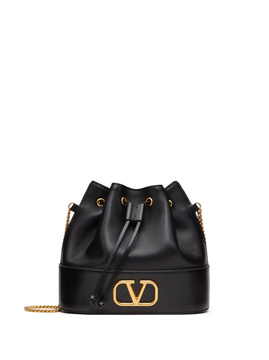 Valentino Garavani Mini Bucket Bag With Chain Vlogo Signature In Nappa Leather