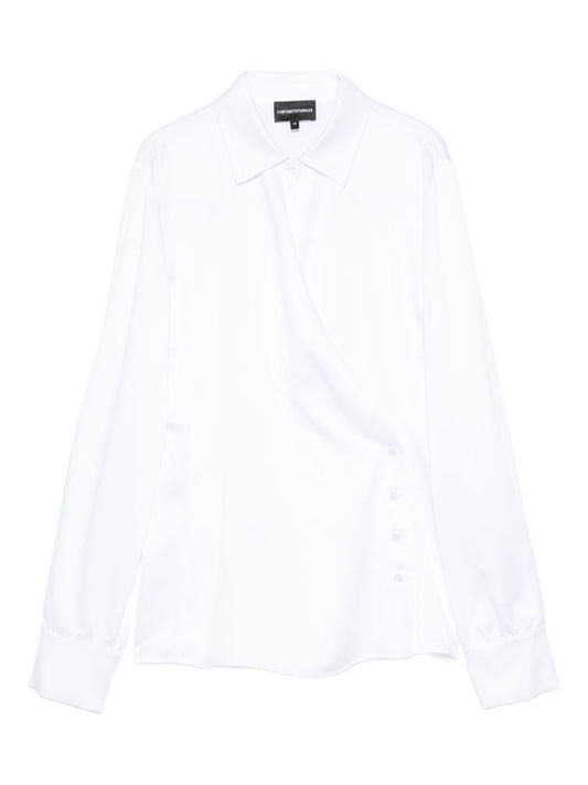 Emporio Armani Wrap-front button-detail blouse