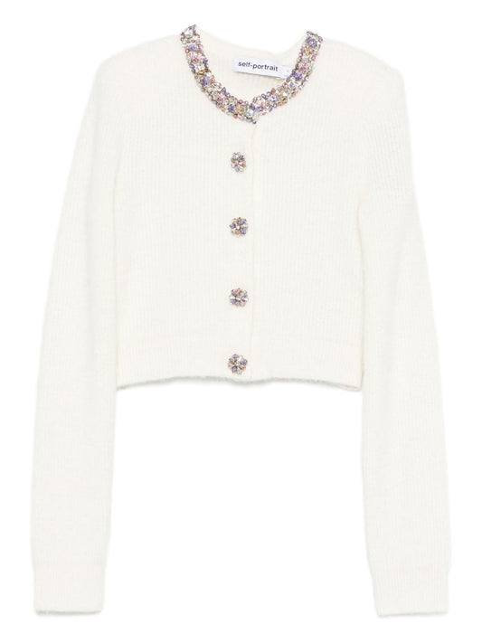 Self-Portrait Buttons-embellished cardigan