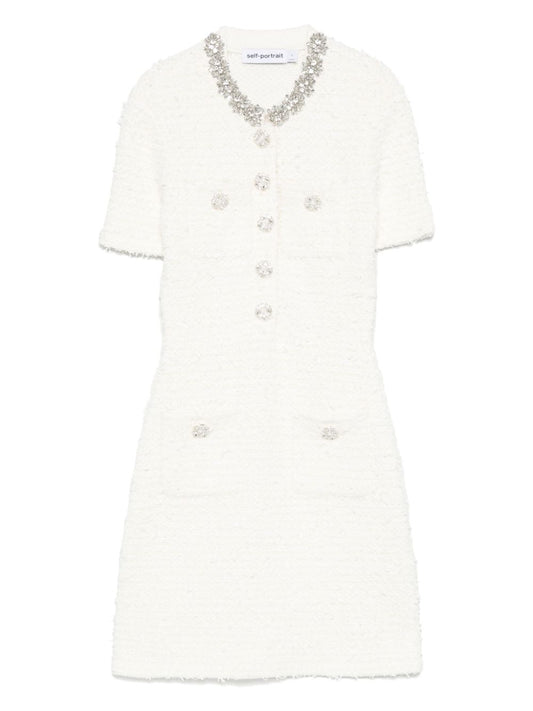 Self-Portrait Embellished button-detailed mini dress
