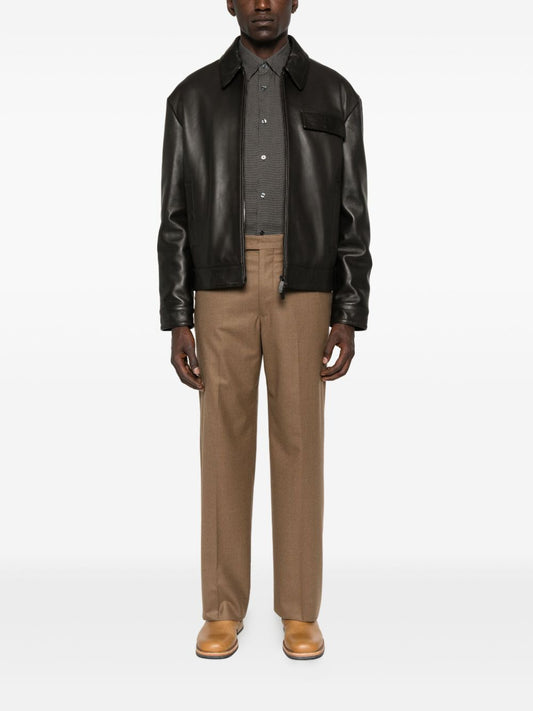 Emporio Armani Pressed-crease front-fastening trousers