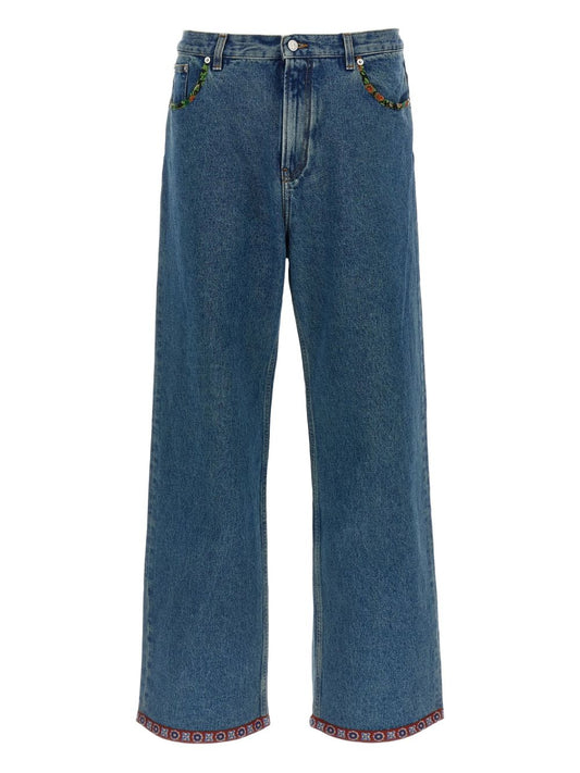 Valentino Floral-insert jeans