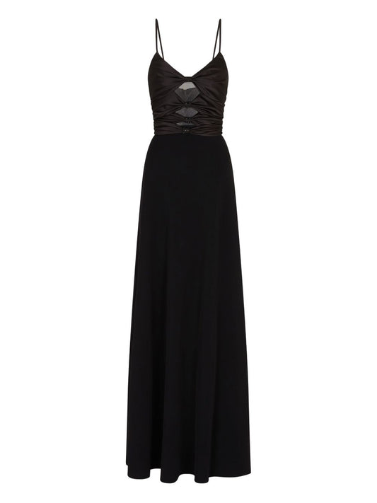Emporio Armani Cut-out dress in techno cady with jewel detail
