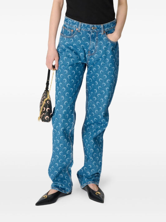 MARINE SERRE Jeans Clear Blue