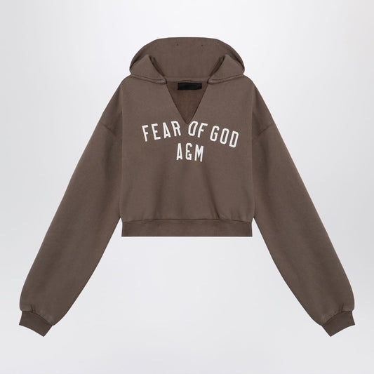 Fear of God Essentials Military green cropped sweatshirt with logo