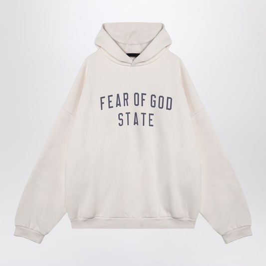 Fear of God Essentials White hoodie with logo