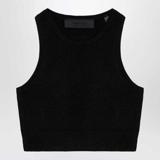 Fear of God Essentials Sporty black honeycomb tank top