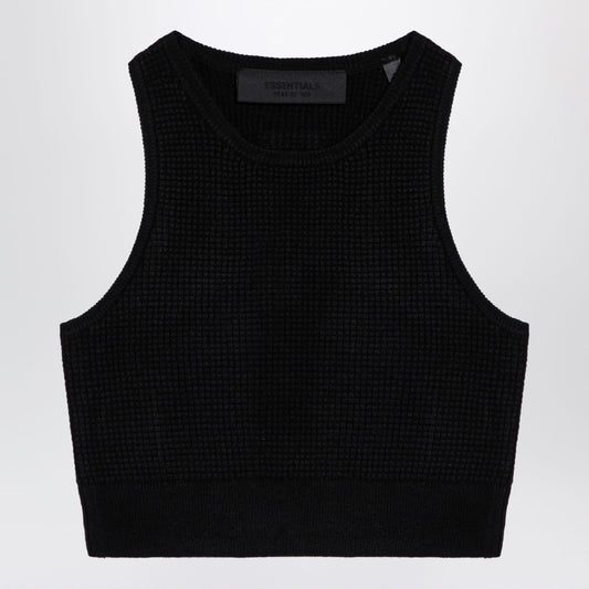 Fear of God Essentials Sporty black honeycomb tank top