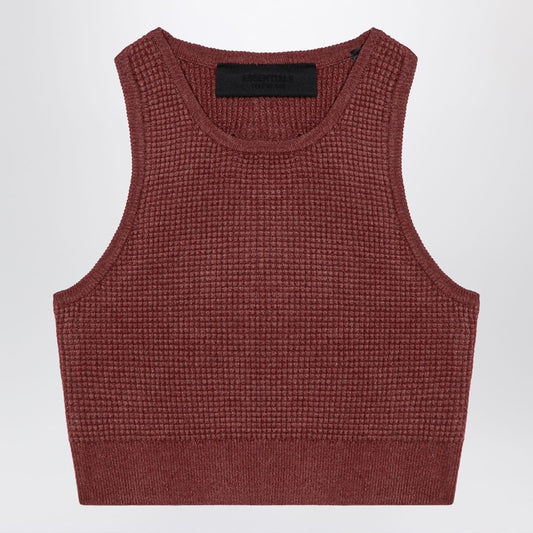 Fear of God Essentials Sporty burgundy honeycomb tank top