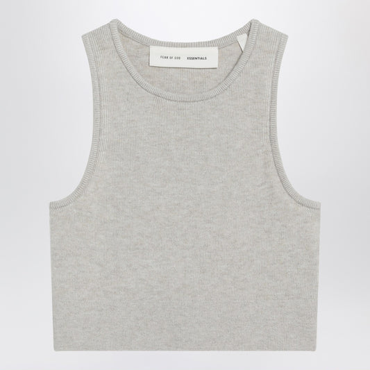 Fear of God Essentials Ribbed greige cropped top
