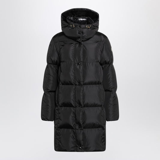 Moncler Litte long black quilted jacket
