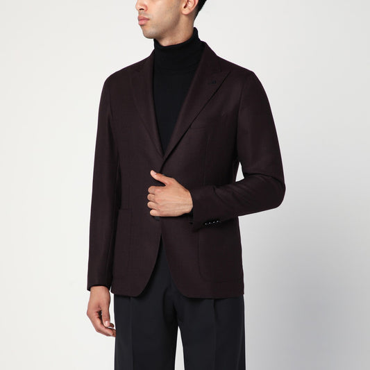 Tagliatore Single-breasted jacket with burgundy pattern