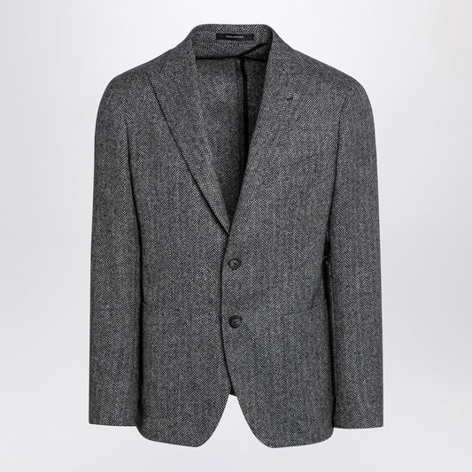 Tagliatore Single-breasted wool herringbone jacket