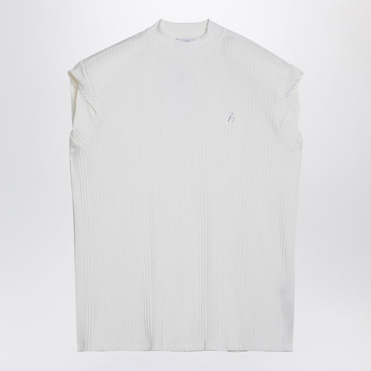 The Attico White sleeveless cotton tank top with logo