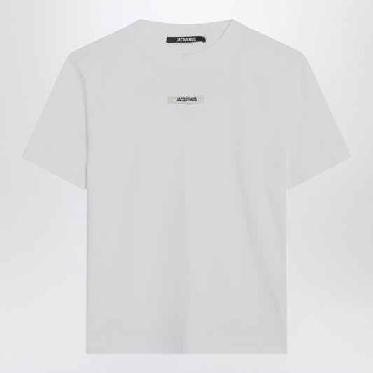 JACQUEMUS White T-shirt with logo patch