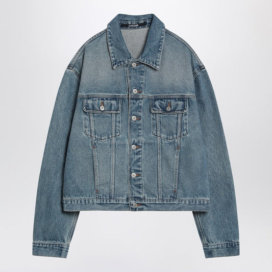 JACQUEMUS Light blue washed denim jacket