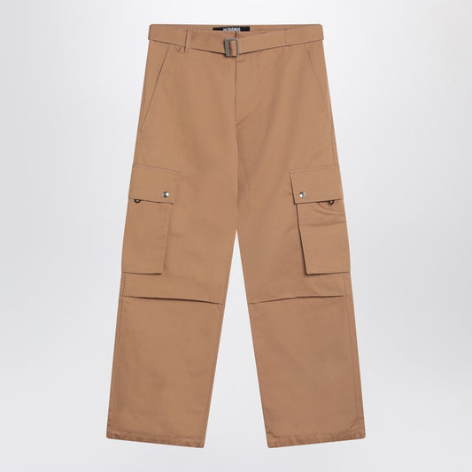 JACQUEMUS Camel-coloured cargo trousers