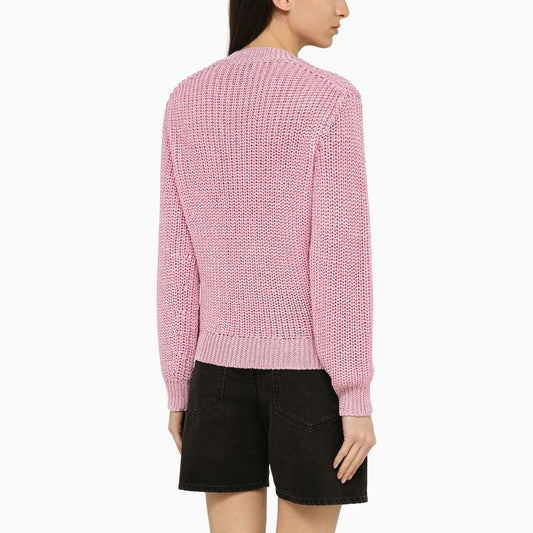 ISABEL MARANT Recycled polyester pink crew-neck jumper