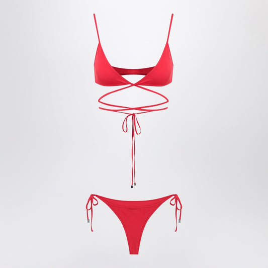 The Attico Two-piece triangle bikini in red
