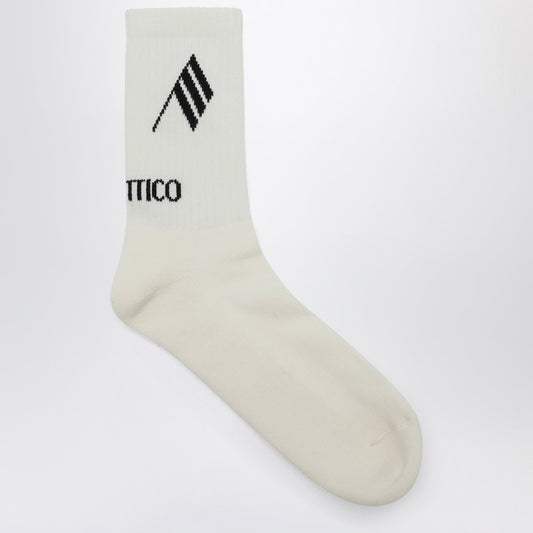 The Attico Socks milk/black with logo