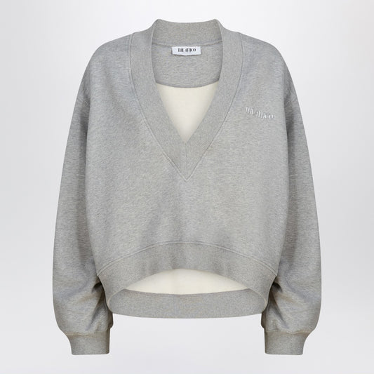 The Attico Grey mélange cotton sweatshirt with logo