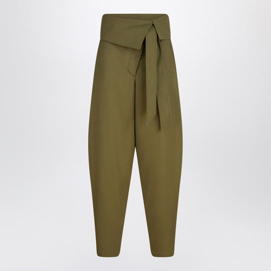 The Attico Military green wool gabardine trousers
